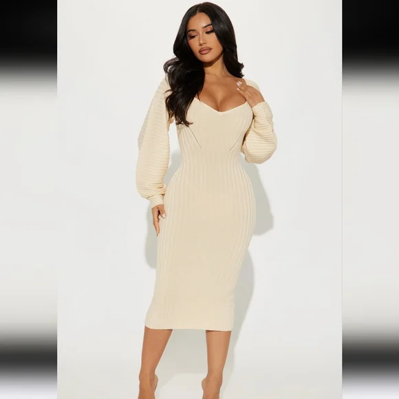fashion nova cream dress Peacock Primrose Boho 70s Smock Dress Burnt Orange main image 1